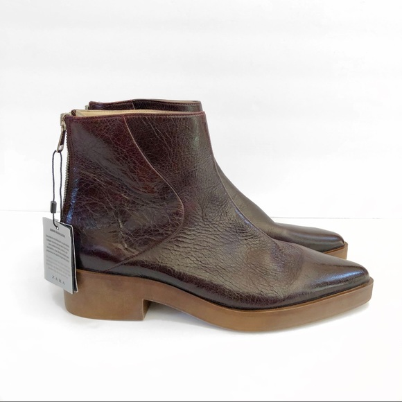 Zara Shoes - NWT Zara Real Leather Zip Ankle Booties